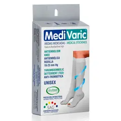 MEDIVARIC - Media Antiembolica Rodilla Talla L Blanco
