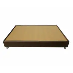 PRODESCANSO - Base cama sencilla en microfibra - 100 x 190 x 28 - cafe