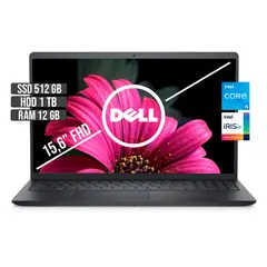 DELL - INSPIRON 15 INTEL CORE I5-1135G7 SSD 512GB + HDD 1TB RAM 12GB LED 15.6" FHD