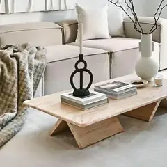 22 GRADOS DECORACION - Mesa de Centro Belo 100x50cm Roble Macizo Natural