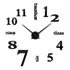 AMERICO SHOP - Reloj de Pared 3D Moderno Decorativo Para Hogar Negro Ingles