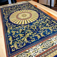 AMERICO SHOP - Tapete Decorativo Moderno 150x200 cm Diseño Elegante Azul