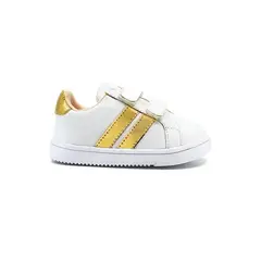 PAPOS - Zapatos Lara Blanco y Dorado - Dorado