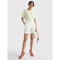 TOMMY HILFIGER - Pantalón Chino Corto Con Cinturón Mujer Rosa