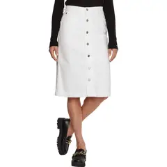 TOMMY HILFIGER - Falda Blanca de Jeans Con Botones Para Mujer Tommy Hilfiger_.