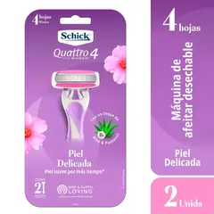SCHICK - Maquina Afeitar Quattro Women Desechable X 2und