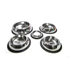 HALLY PET - Comedero bebedero acero inoxidable mediano plateado