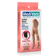 MEDIVARIC - Media Dama Cadera 15-20 Transparente Dedos Libres