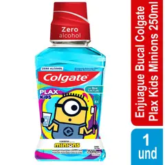 COLGATE - Enjuague Bucal Niños Plax Kids Minions 250ml