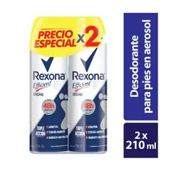 REXONA - Oferta Desodorante Pies Efficient X 210ml X 2und.---