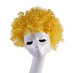 P&R APRECIOSDEREMATE - Peluca Afro Amarillo Fantasía Fiesta Halloween Hora Loca