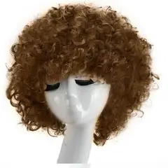 P&R APRECIOSDEREMATE - Peluca Afro Castaño Fantasía Fiesta Halloween Hora Loca