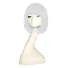 P&R APRECIOSDEREMATE - Peluca Corta Bob Blanco Fiesta Halloween Carnaval Hora Loca