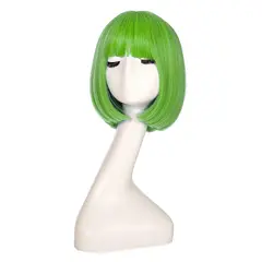 P&R APRECIOSDEREMATE - Peluca Corta Bob Verde Limón Fiesta Halloween Carnaval Loca