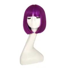 P&R APRECIOSDEREMATE - Peluca Corta Bob Púrpura Fiesta Halloween Carnaval