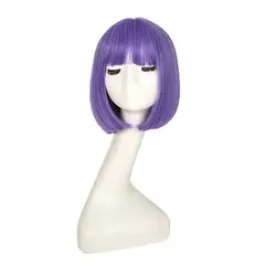 P&R APRECIOSDEREMATE - Peluca Corta Bob Morado Violeta Fiesta Halloween Carnaval