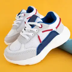 PAPOS - Tenis Magnific Blanco y Azul - Zapatillas Niños - Crema
