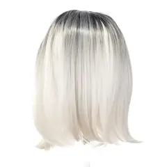 P&R APRECIOSDEREMATE - Peluca Balayage Cosplay Degradee Negro a Ceniza de 45cm