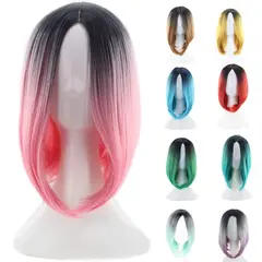 P&R APRECIOSDEREMATE - Peluca Balayage Cosplay Degradee Negro a Palo de Rosa