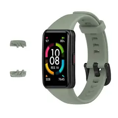 GENERICO - CORREA DE SILICONA PARA HUAWEI HONOR BAND 6 - VERDE CLARO