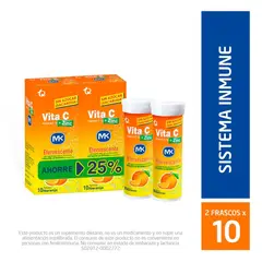 MK - Of 2 Vita C+zinc Eferv Tu X 10 Ahorre25%