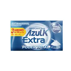 AZUL K - Jabón AzulK Extra Poder 3 und x 240 g c/u