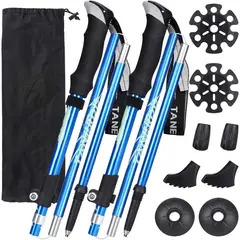 GENERICO - Baston De Senderismo Plegable Aleación Aluminio Kit 2 Azul