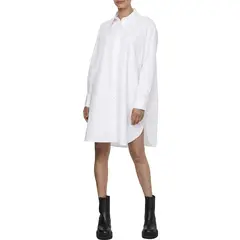 TOMMY HILFIGER - Vestido Blanco Camisero De Algodón Para Mujer