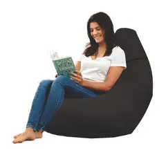 DORMIPUFF - Puff Silla Pera Adulto Negro Lona Impermeable