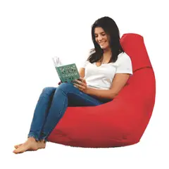 DORMIPUFF - Puff Silla Pera Adulto Rojo Lona Impermeable