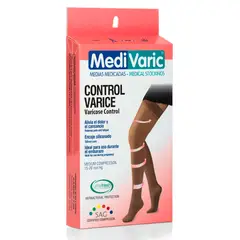 MEDIVARIC - Media Dama Muslo 15-20 Mmhg Talla Xl Negro