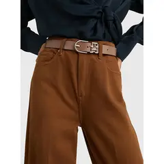TOMMY HILFIGER - Cinturón Marrón Reversible Cuero Con Monograma Para Mujer