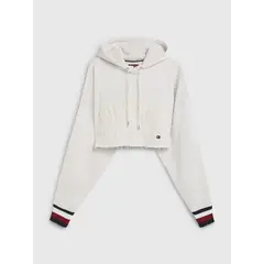 TOMMY HILFIGER - Hoodie Cropped Con Capucha X Shawn Mendes Mujer Blanco