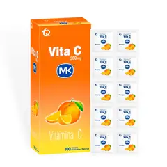 MK - Vitamina C Sabor Naranja X 500mg X 100 Tabletas Masticabl