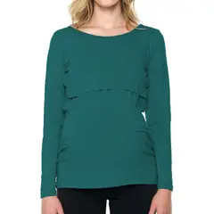 MOMS CLOSET - Blusa Maternidad Lactancia Verde Corte Moms Closet.