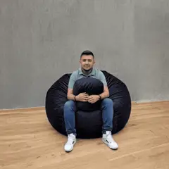 ESTILO RELAX - Silla Puff Supreme XXL - Tela Ultrasuave - Negro.