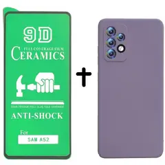 GENERICO - Silicon case protector cámara color lila + cerámico samsung a52