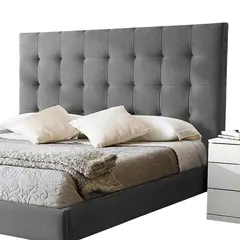 EKONOMODO COLOMBIA - Base cama con Espaldar Doble en pino Luxury Gris plata 140x200 cm