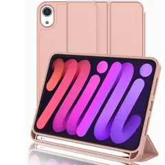 GENERICO - Forro smart case con espacio lapiz ipad mini 6 2021 oro rosa