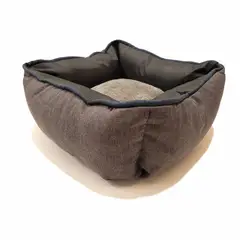 ESTILO RELAX - Cama Gato Premium Microfibra + Antifluido - Gris Oscuro 35 x 35 x 19.