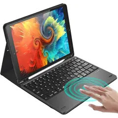 GENERICO - Estuche teclado + trackpad para ipad 10.2 9 generación bluetooth negro