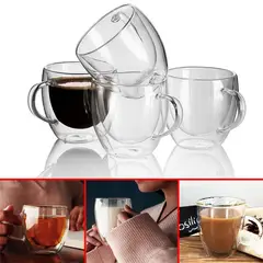 GENERICO - Espectacular Vaso Doble Fondo- Para Café Té Chocolate Etc - 350ML