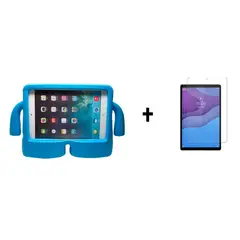 GENERICO - Estuche a prueba de golpes de niños azul + vidrio lenovo m10 hd x306f 10.1