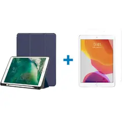 GENERICO - Estuche smart case ipad 10.2 9 gen 2021 con espacio de lápiz + vidrio