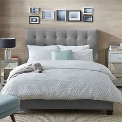 EKONOMODO COLOMBIA - Colchon Doble 1 Pillow + Base Cama + Espaldar Luxury Gris Pla 140X190