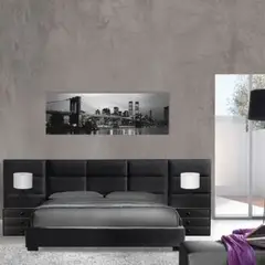 EKONOMODO COLOMBIA - Colchon Queen + Base cama + Espaldar + Mesas de noche New York Negro