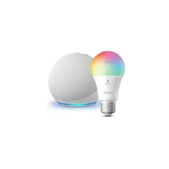 AMAZON - Alexa Parlante Echo Dot 5ª Blanco y Bombillo LED 9w