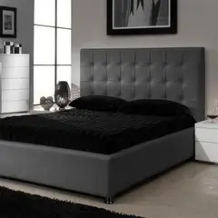 EKONOMODO COLOMBIA - Colchon Queen 1 Pillow + Base cama + Espaldar Ilusion Gris Plo 160x190