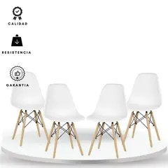 EKONOMODO COLOMBIA - Silla Eames Adulto Blanco Set X 4