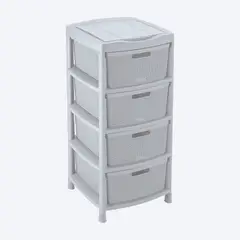 RIMAX - Gavetero Fique con 4 Gavetas Gris Hielo